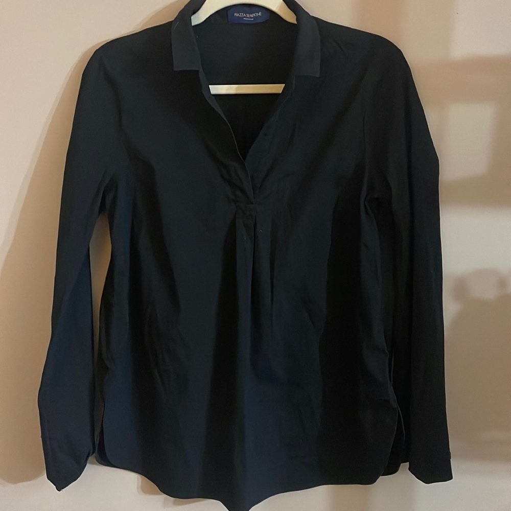 Piazza Semipone long sleeve black tunic, IT44, US8